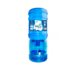 Dispensador Transparente + Bidon de Agua de Mesa Vivalia 20 Litros + Envase