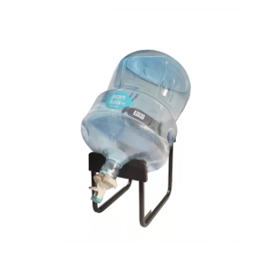 Soporte  Desarmable Negro + Valvula + Bidón de Agua Mesa San Luis 20 Litros + Envase